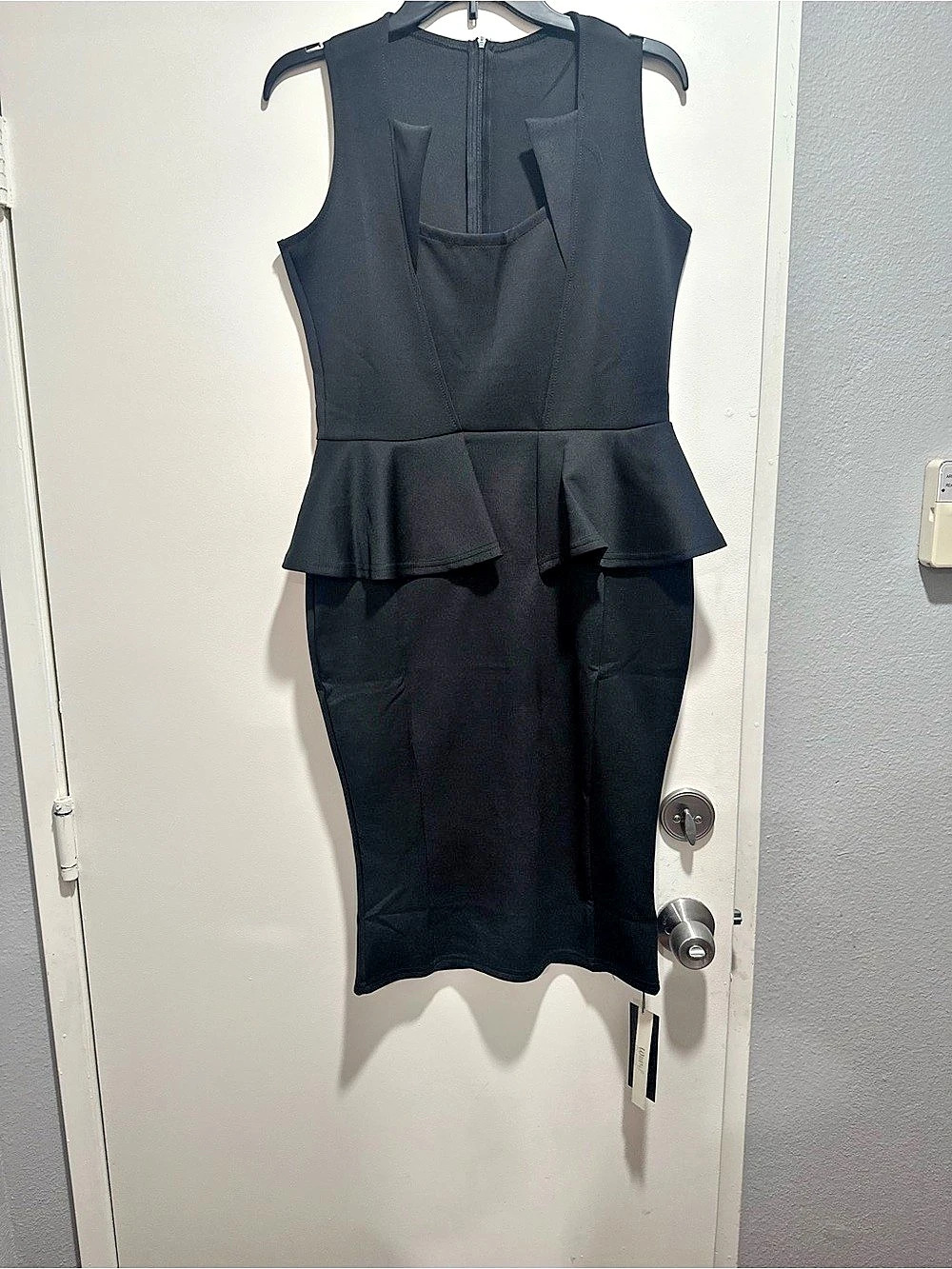 W118 by Walter Baker W118 Collection dress Black Peplum Midi Dress NWT